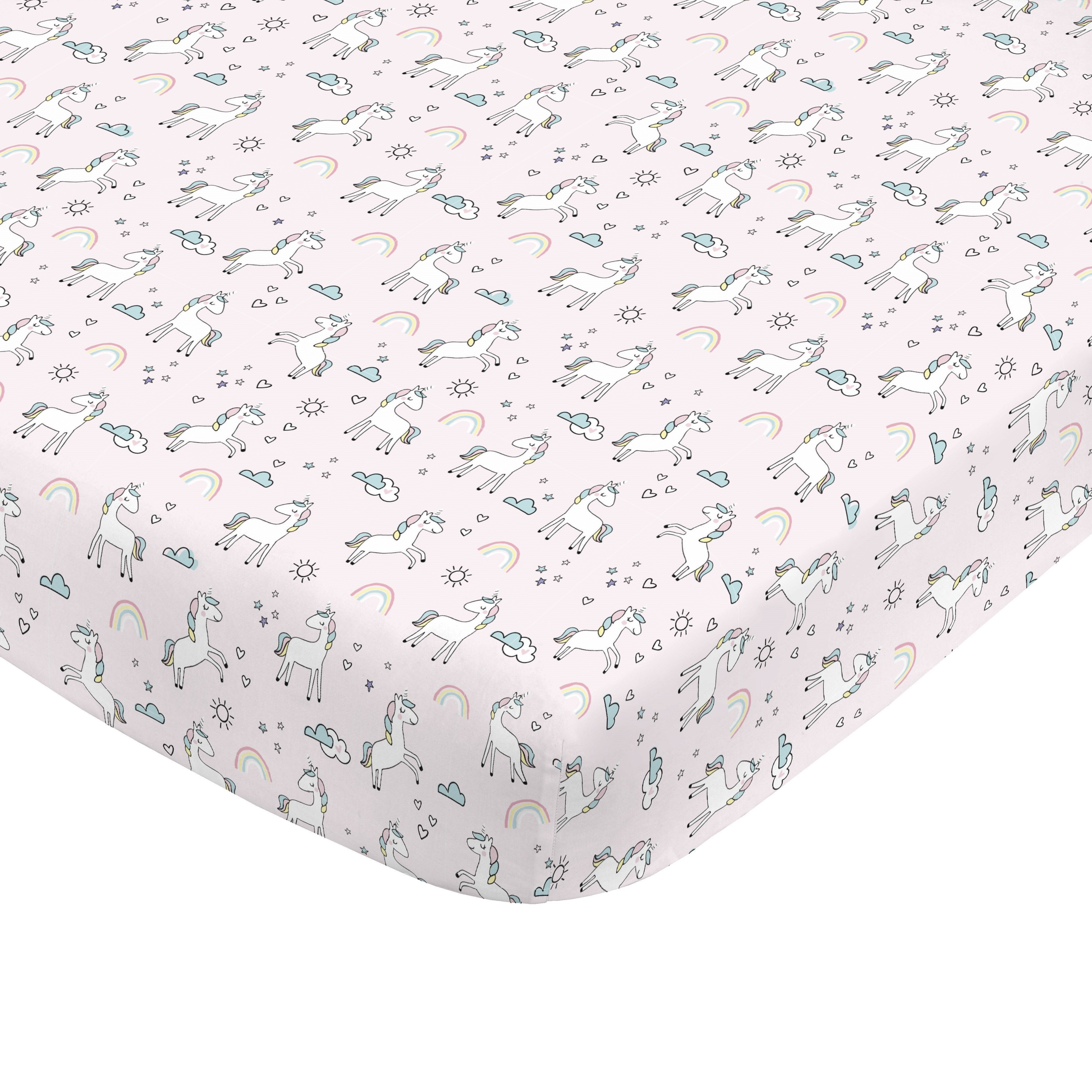 Pink Unicorn Crib Sheet