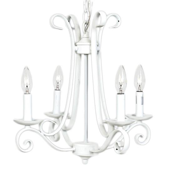 Harp Chandelier In White