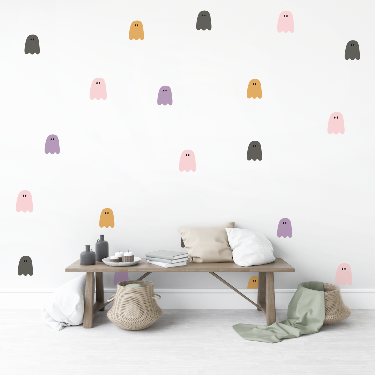 Image of Boo Ghosts Wall Decal Set - Purple