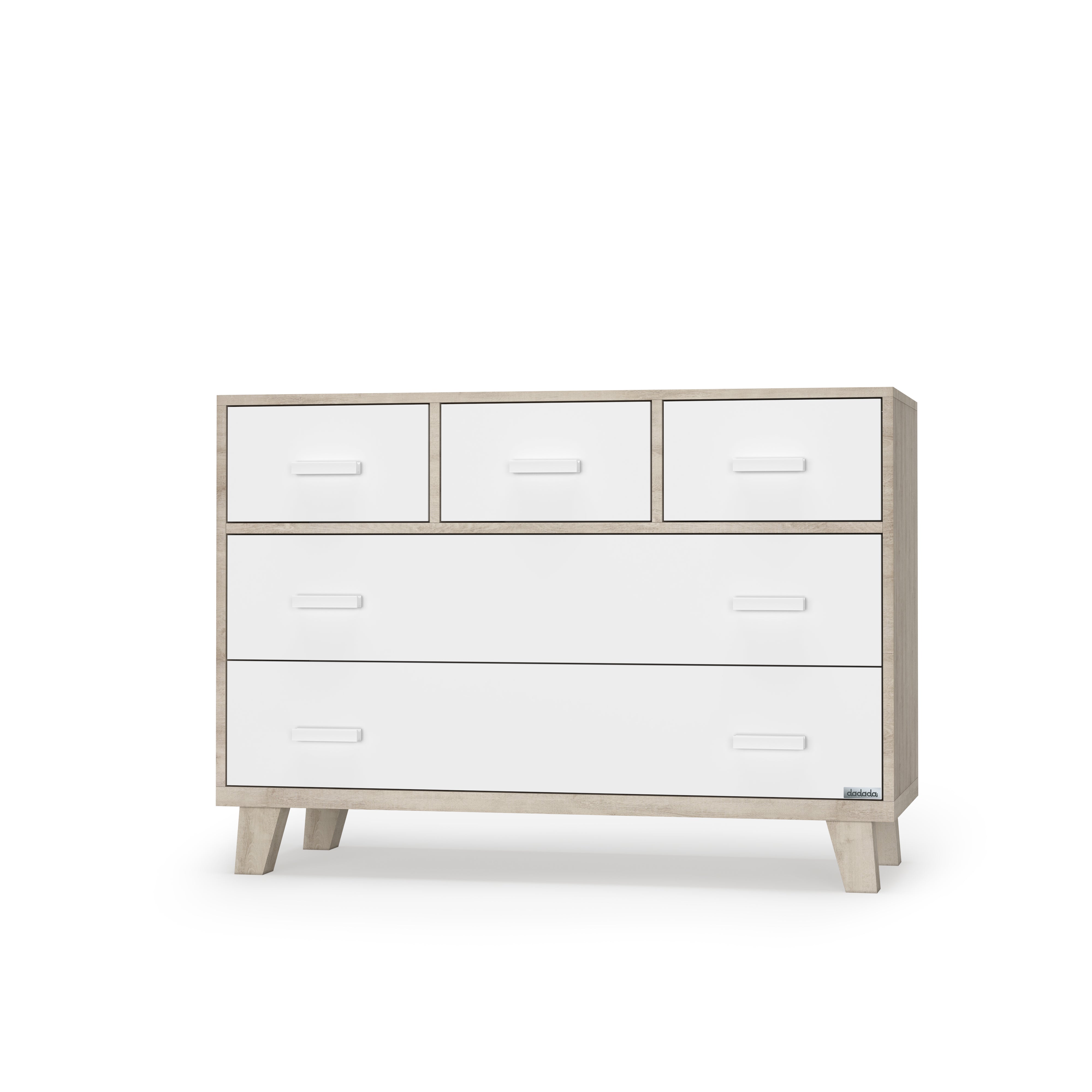 Boston 5-drawer Dresser - White/oak