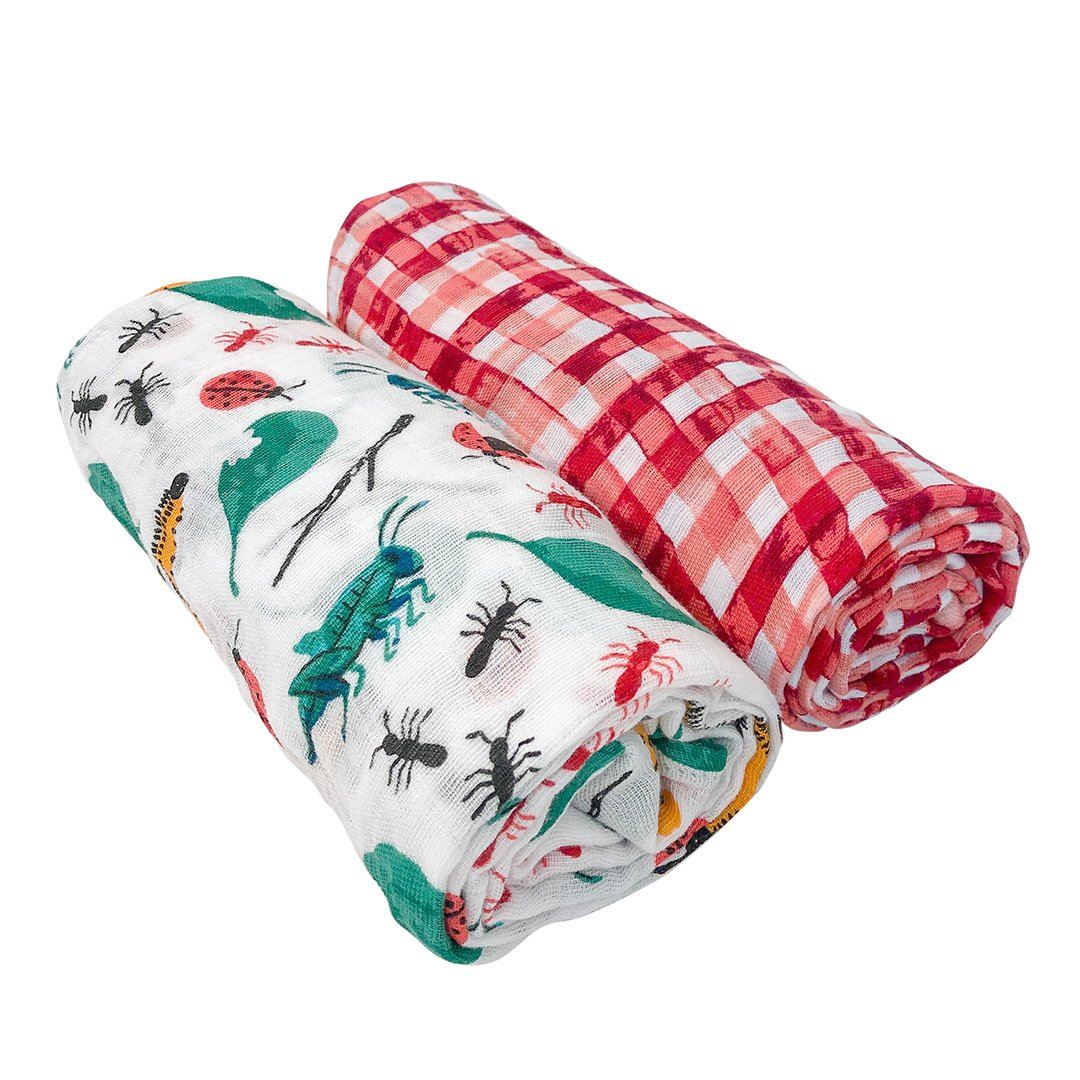 Bugs + Picnic Swaddle Set