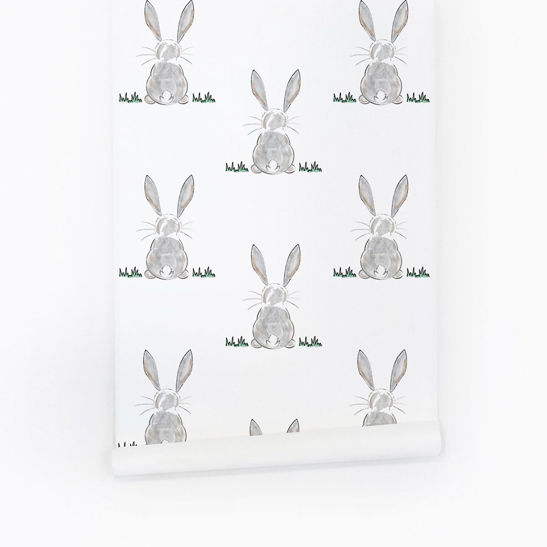 Baby Bunny Butt Wallpaper - Self-adhesive / 19" H X 120" H