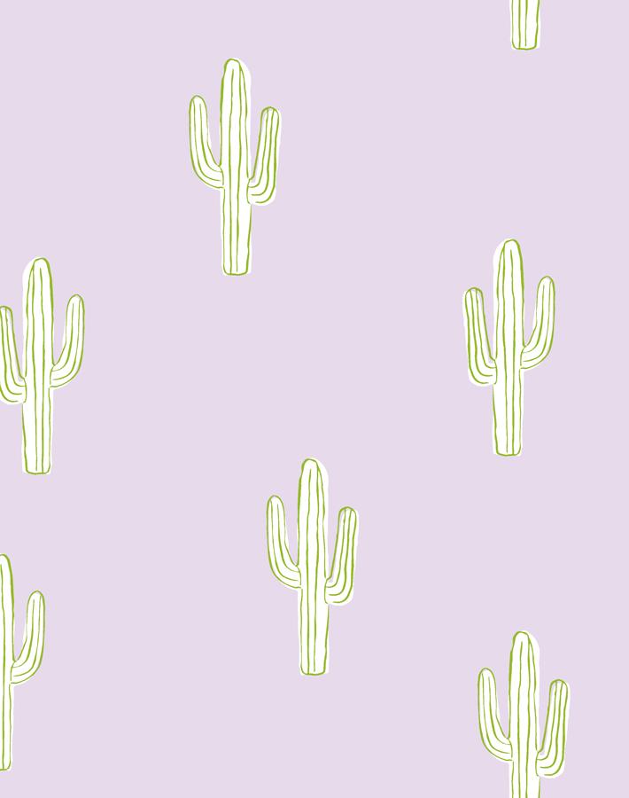 Cactus Wallpaper - Removable / Panel / Lavender