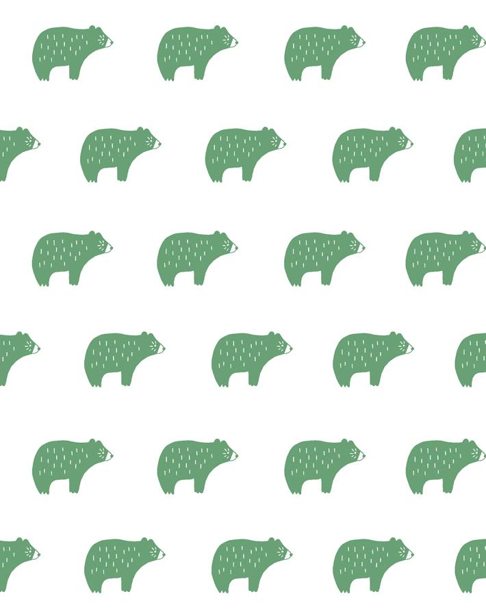 Chubby Bear Wallpaper - Removable / Sample / Aloe
