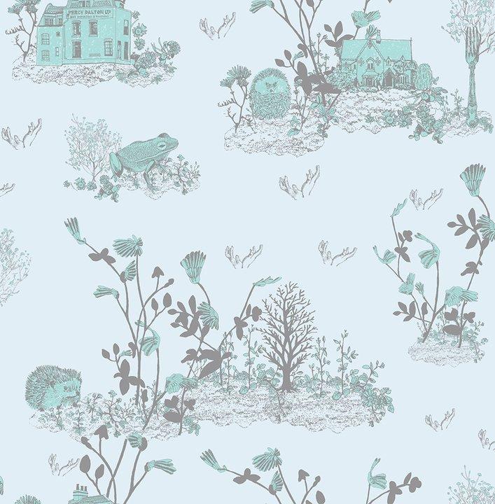 Classic Woodlands Wallpaper - Sample / Blue