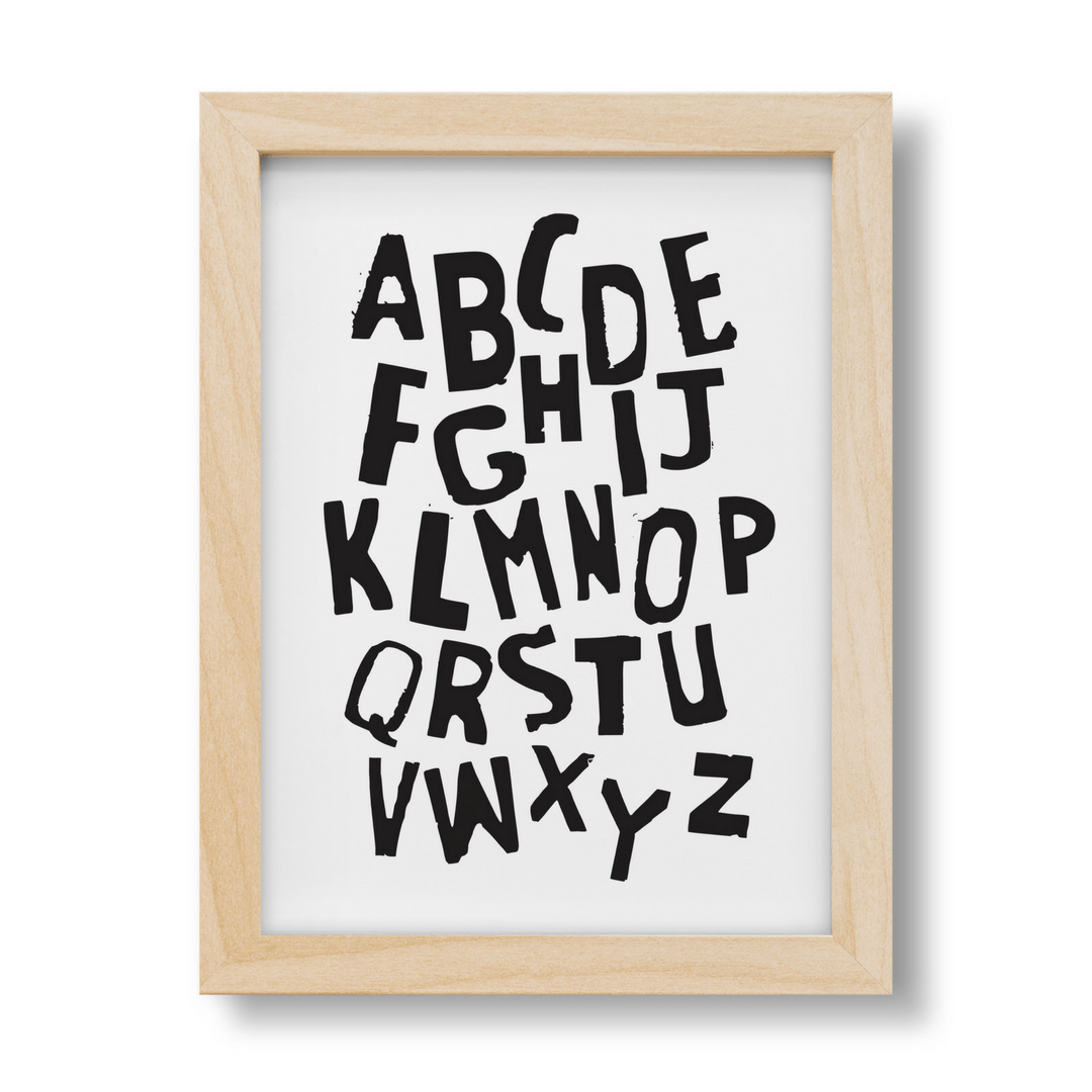 Alphabet Print - 12 X 16 / Black