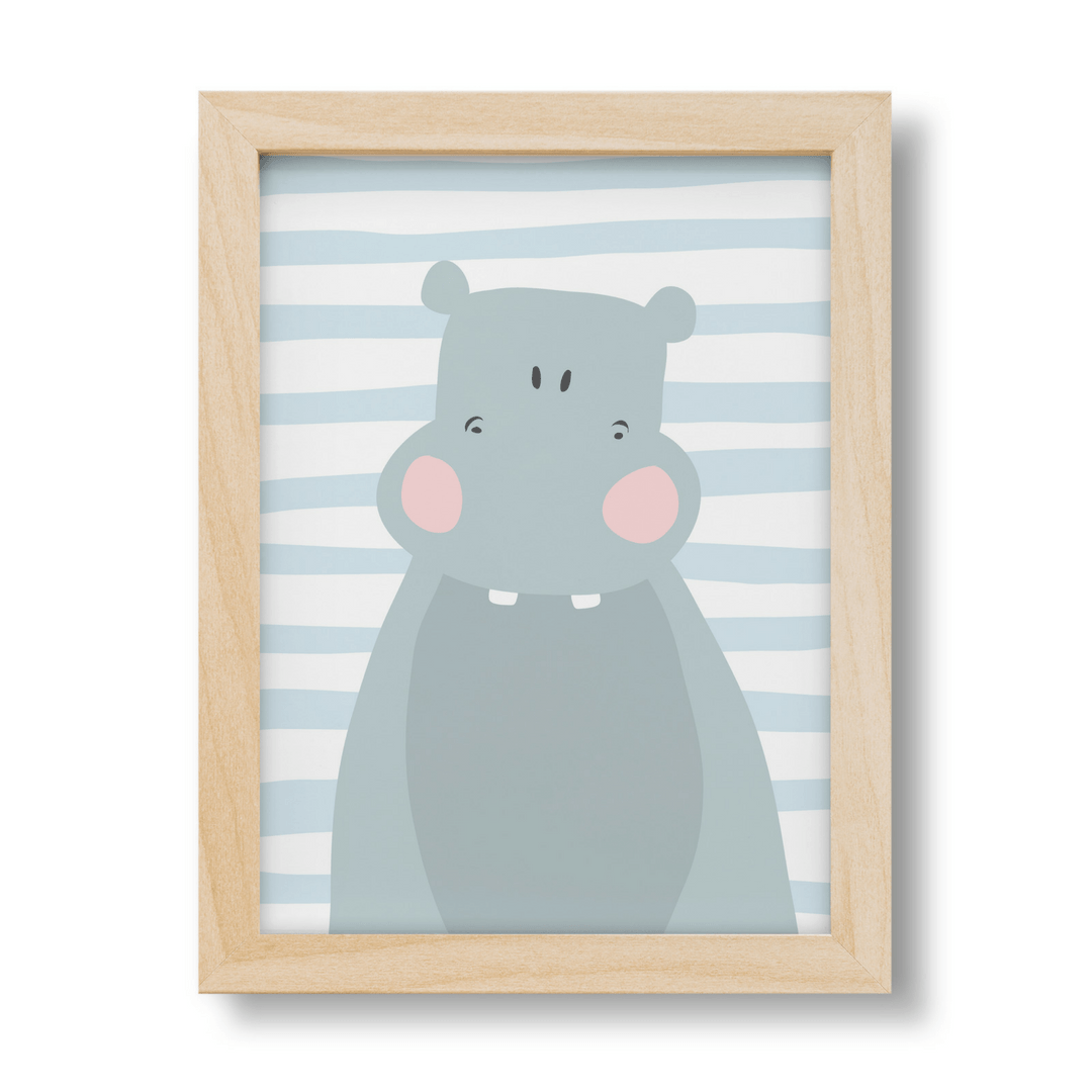 Cute Hippo Print - 12 X 16