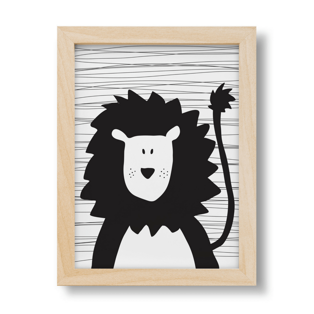 Freckle The Lion Print - Black / 12 X 16