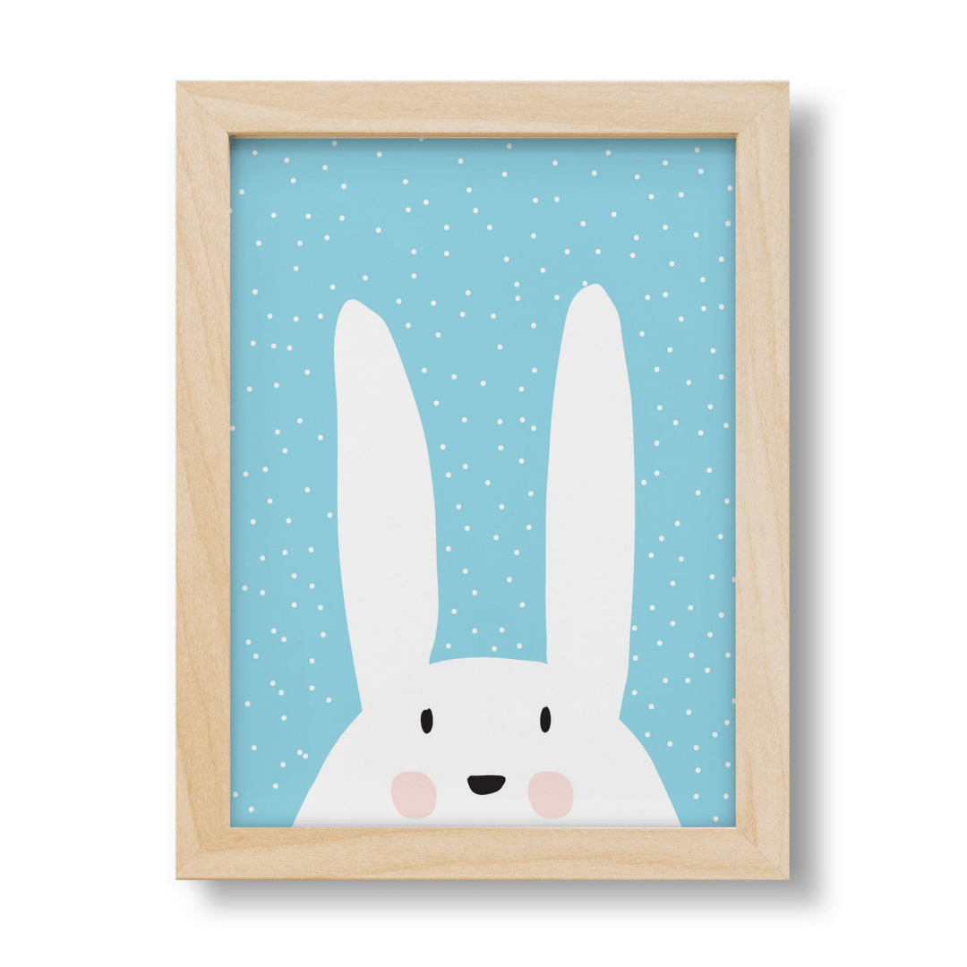George The Musician Bunny Print - 12 X 16 / Blue