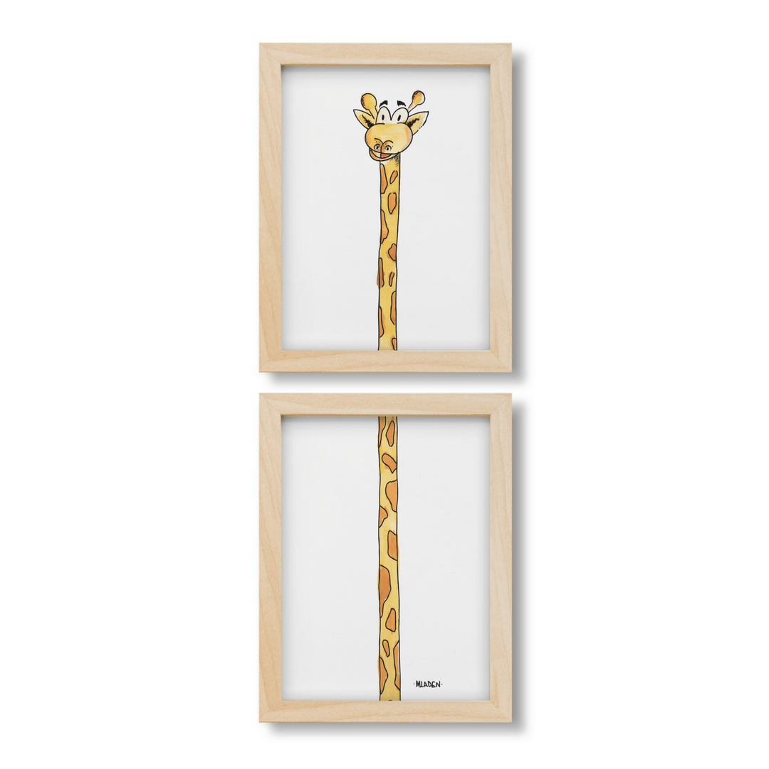 Giraffe Boy Two-piece Print Set - 12 X 16