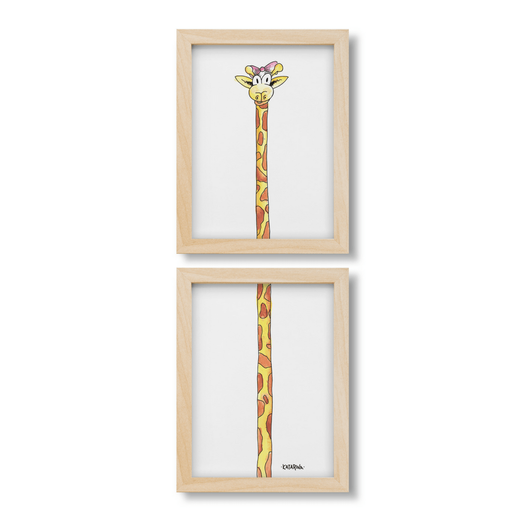 Giraffe Girl Two-piece Print Set - 8 X 10