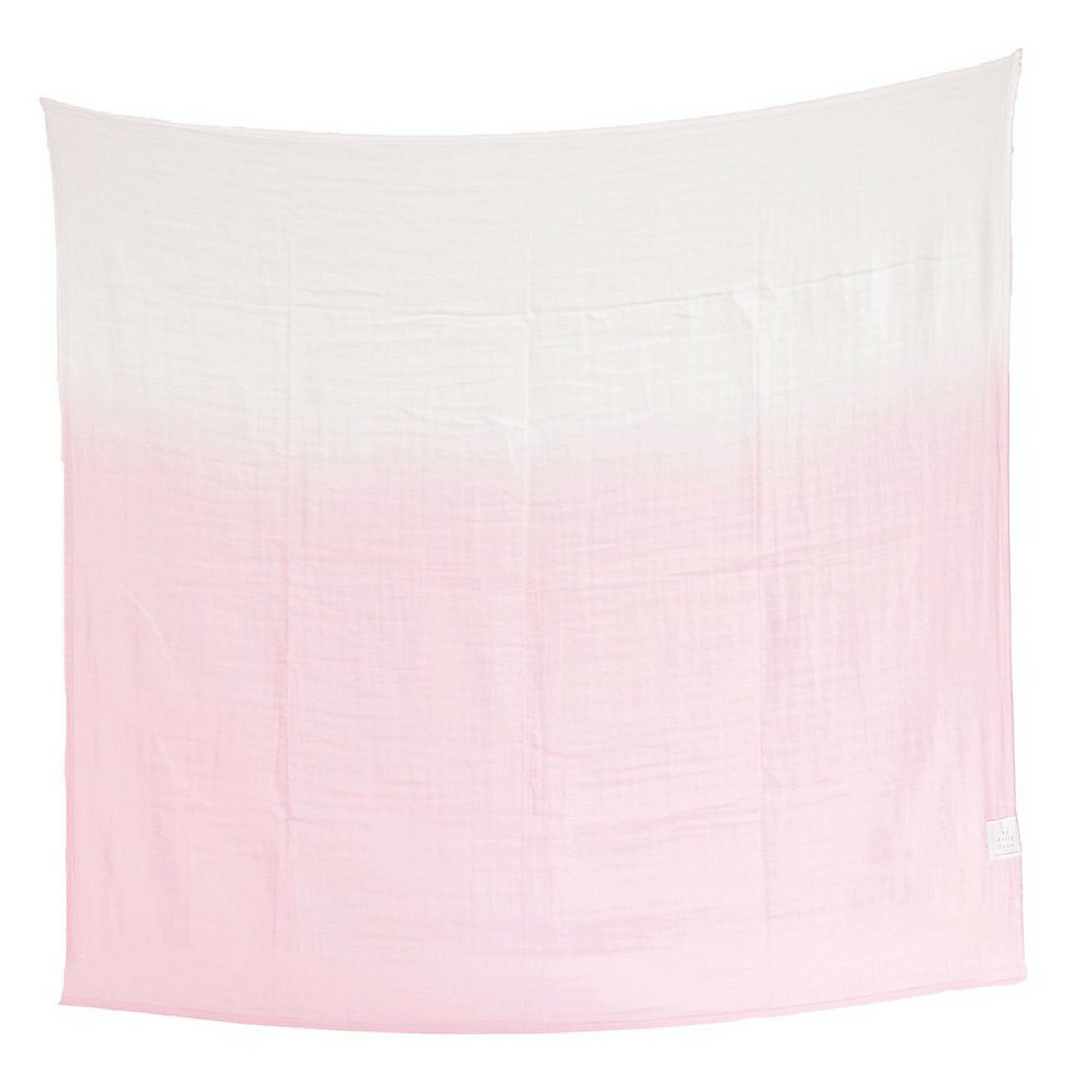 Dip-dyed Organic Swaddle Blanket - Petal