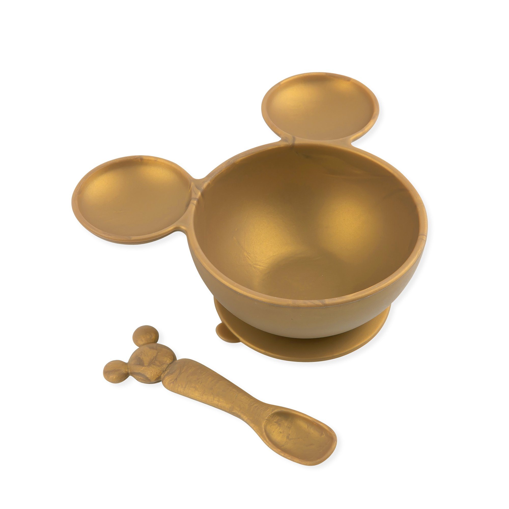 Image of Mickey Mouse Silicone First Feeding Set - Gold