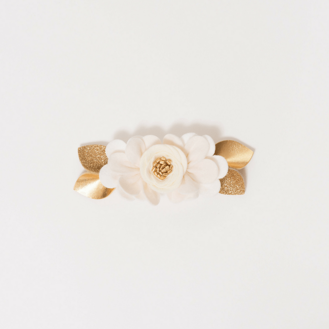 Felt Flower Pixie Crown In Ivory