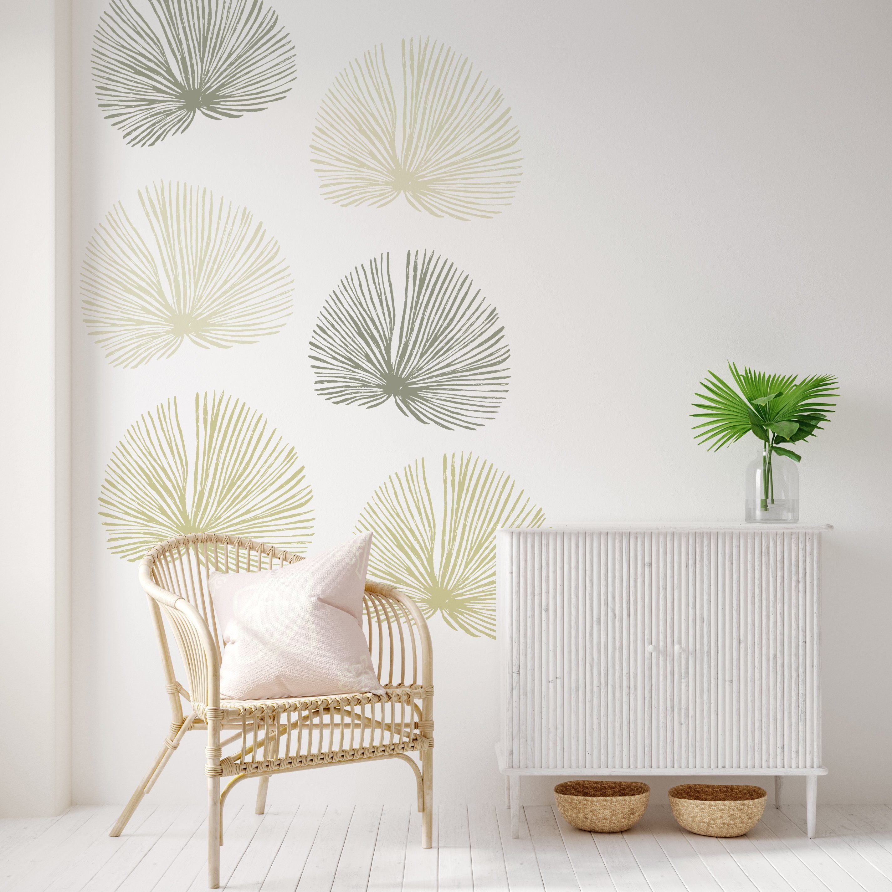 Fan Palm Wall Decal - Sample