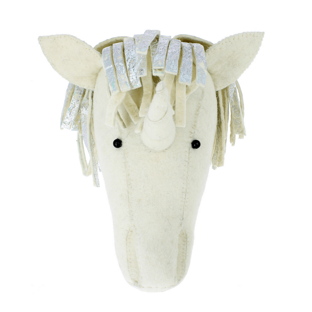 Semi-size Silver Foil Unicorn Head Wall Hanging