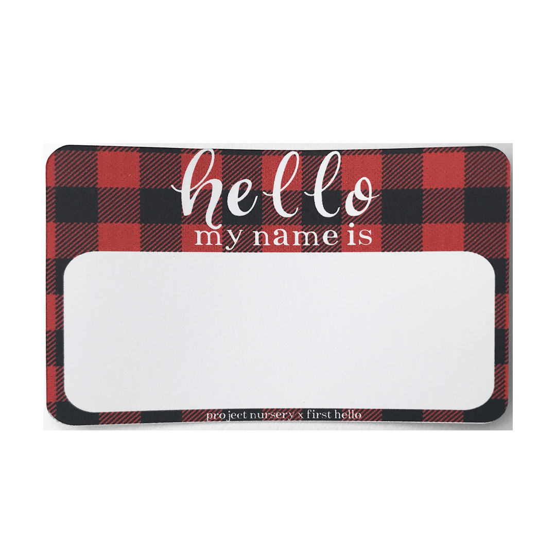 Buffalo Check Birth Announcement Stickers - Pn X First Hello Exclusive