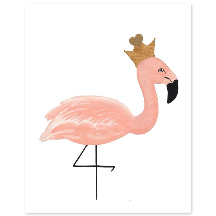 Crowned Flamingo Print