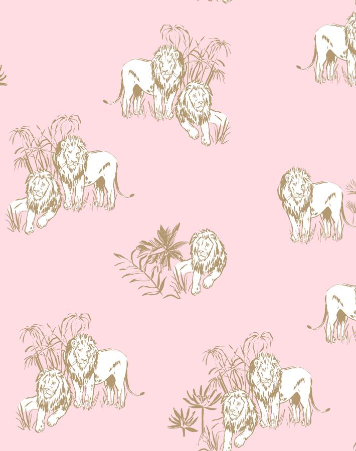 Foliage Lions Wallpaper - Traditional / Sample / Ballet Slipper
