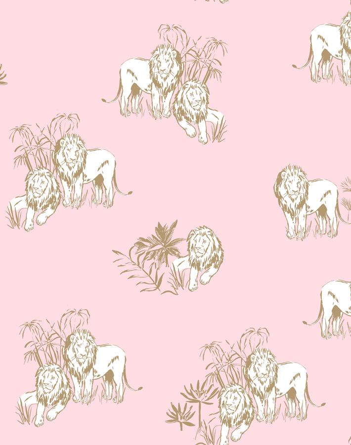 Foliage Lions Wallpaper - Removable / Sample / Ballet Slipper