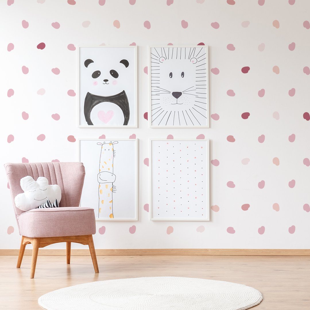 Gigi Dots Wall Decal - Vintage Pink