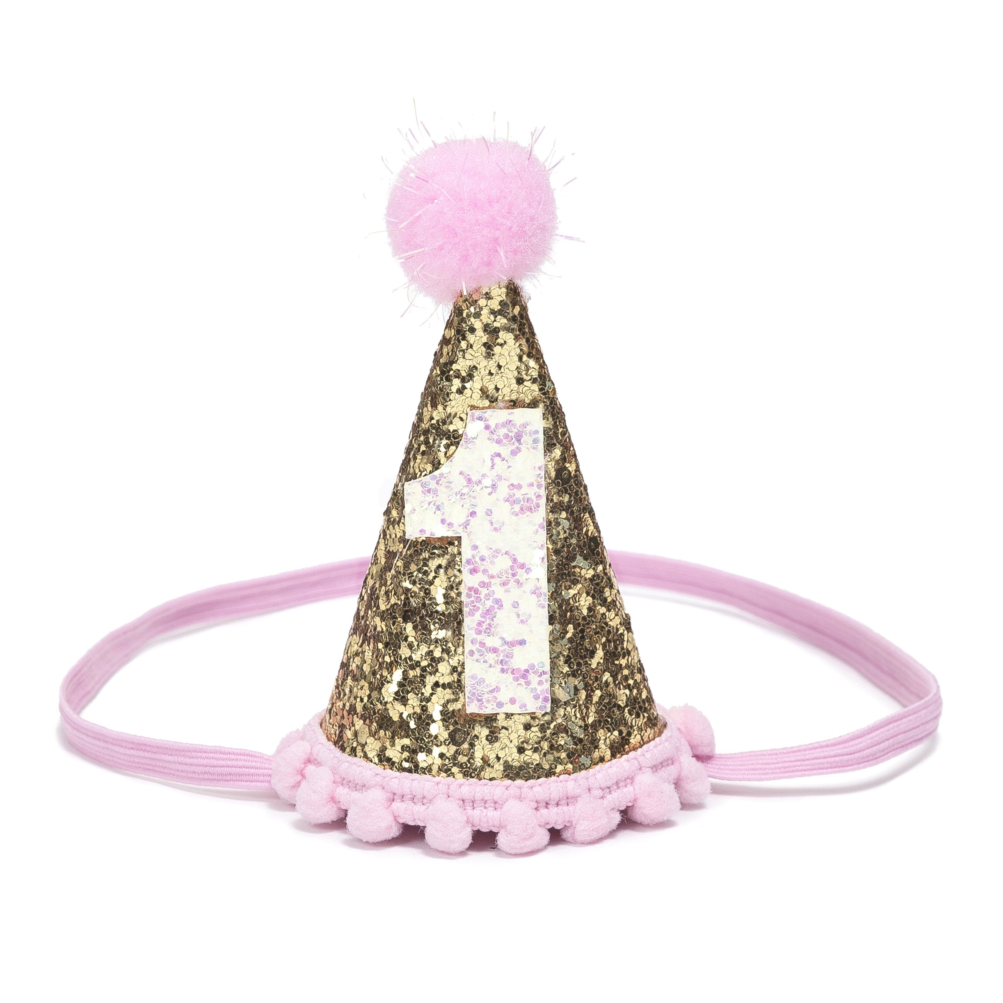 Birthday Party Hat - Gold Glitter - 1