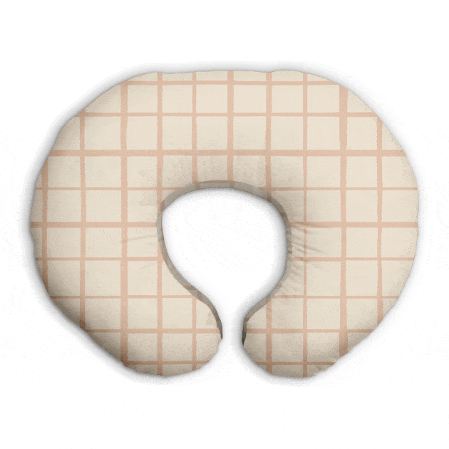 Grid Nursing Pillow Cover - Peach