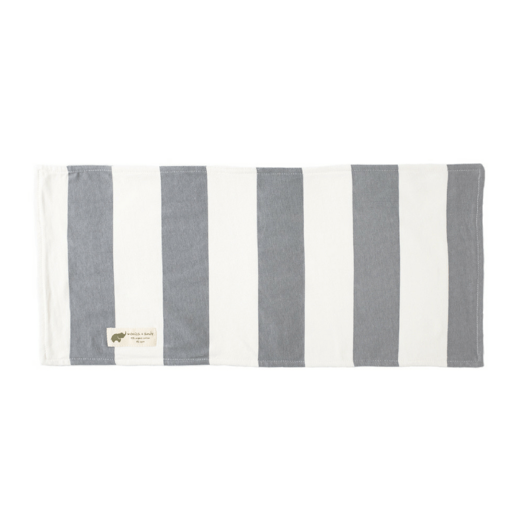 Cotton Burp Cloth - Stripe - Gray