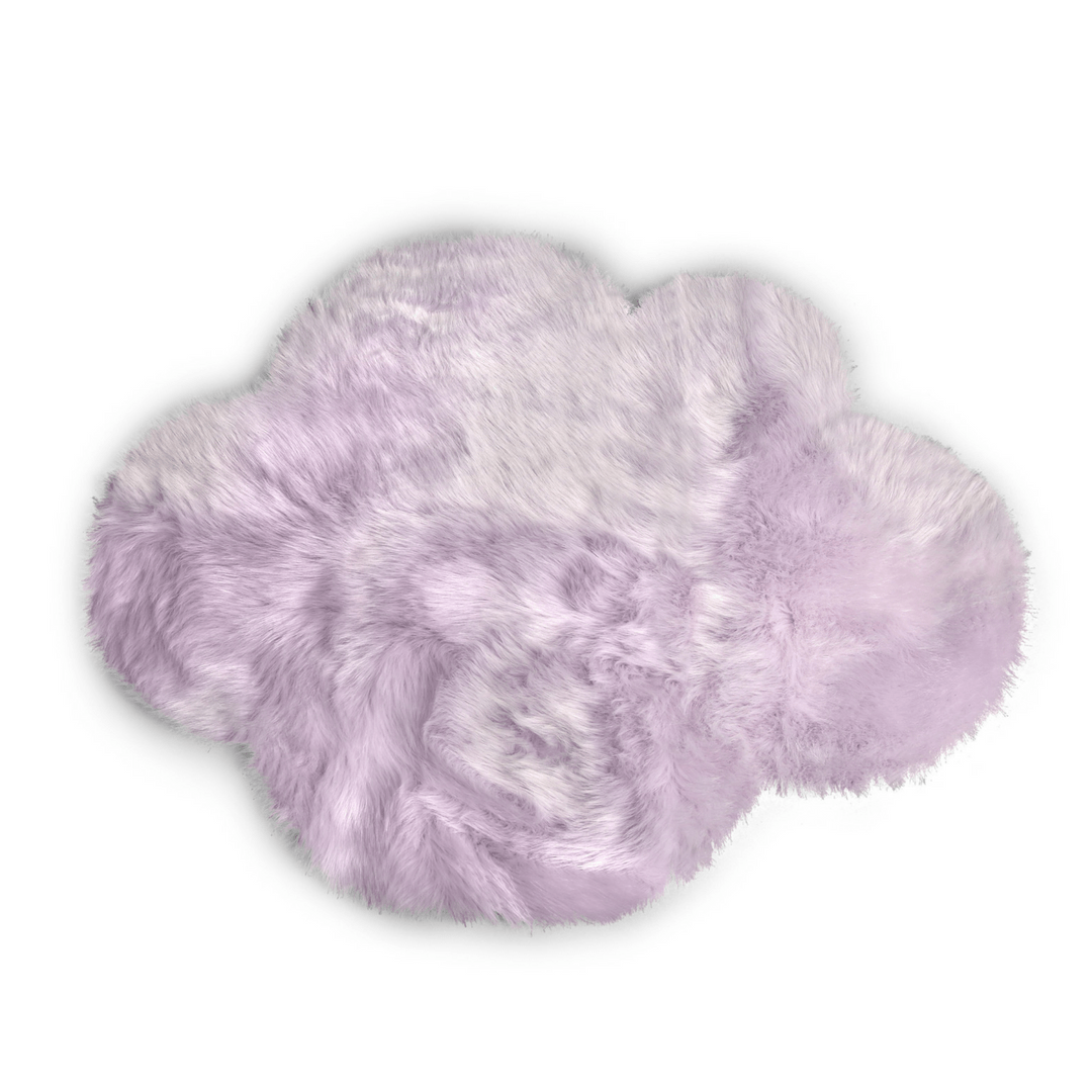 Faux Sheepskin Cloud Area Rug - Full Size / Lavender