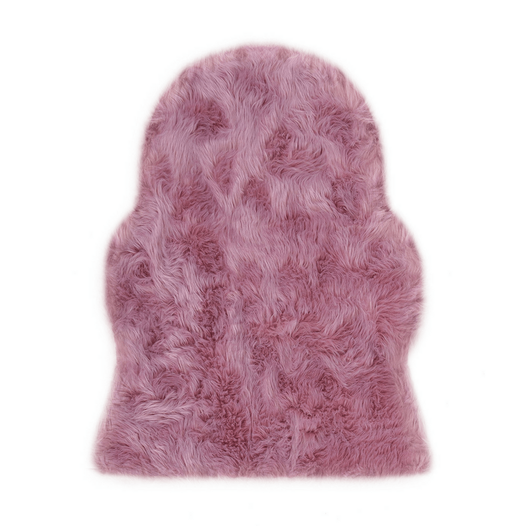 Faux Sheepskin Natural Shape Area Rug - Sample / Pink Vintage