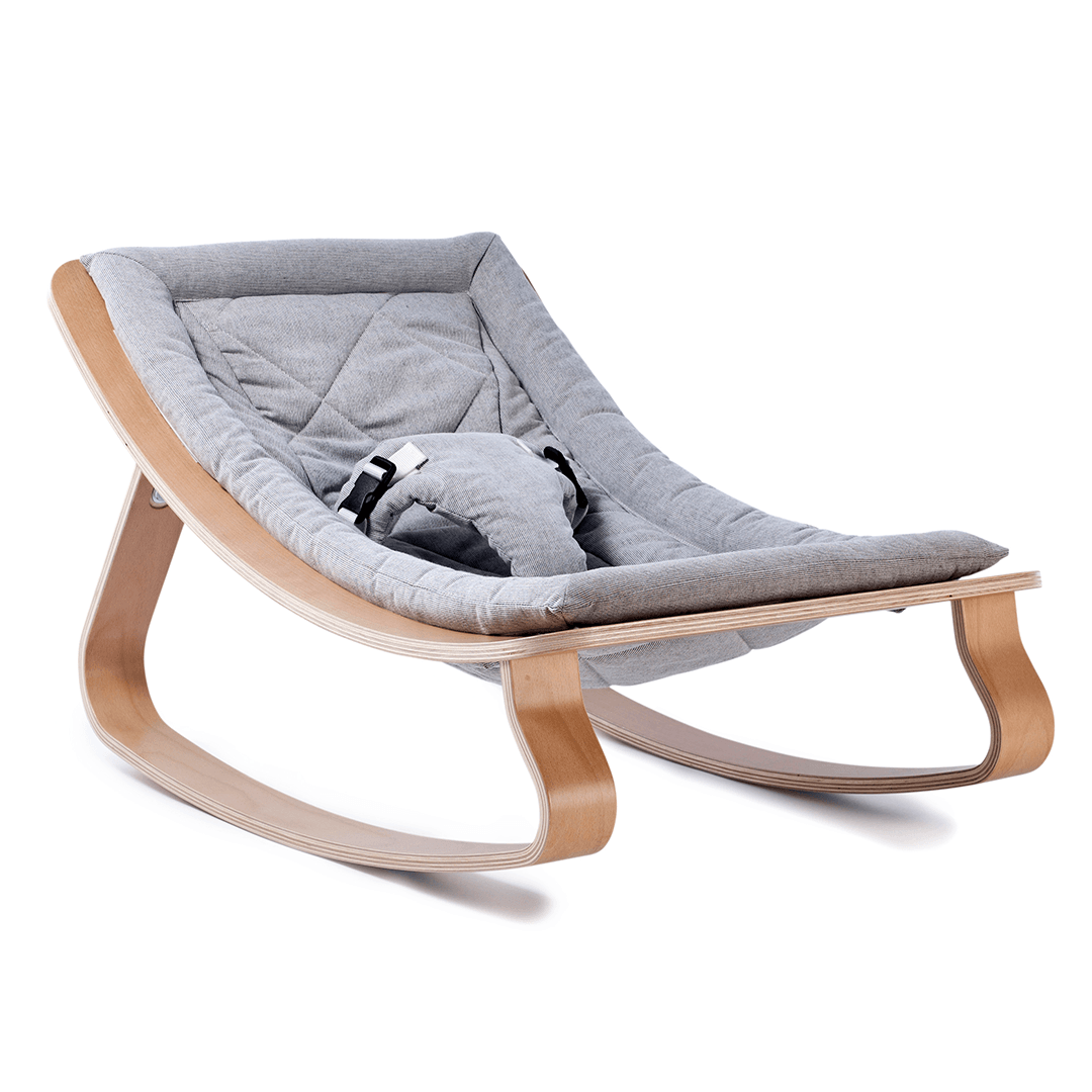 Charlie Crane Levo Baby Rocker - Beech With Sweet Gray