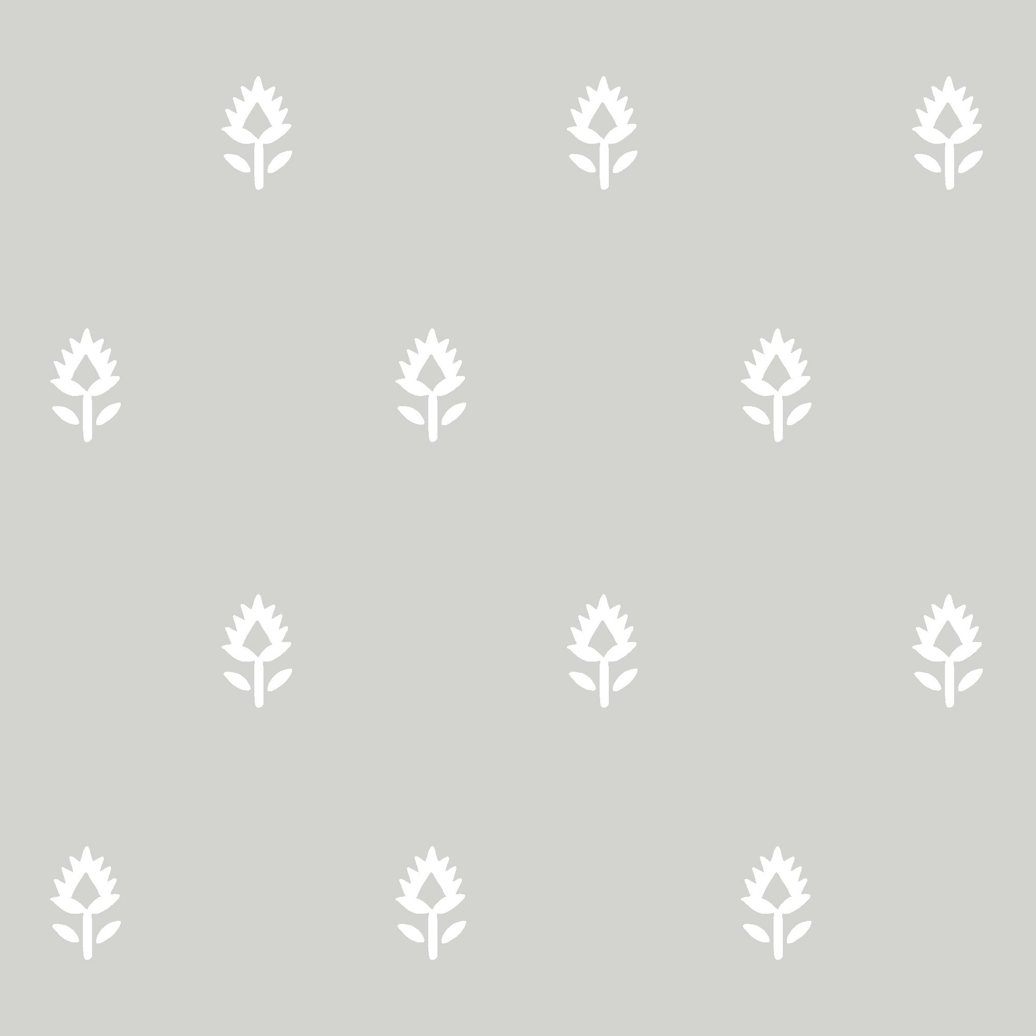 Block Print Wallpaper - Traditional / Roll / Grey