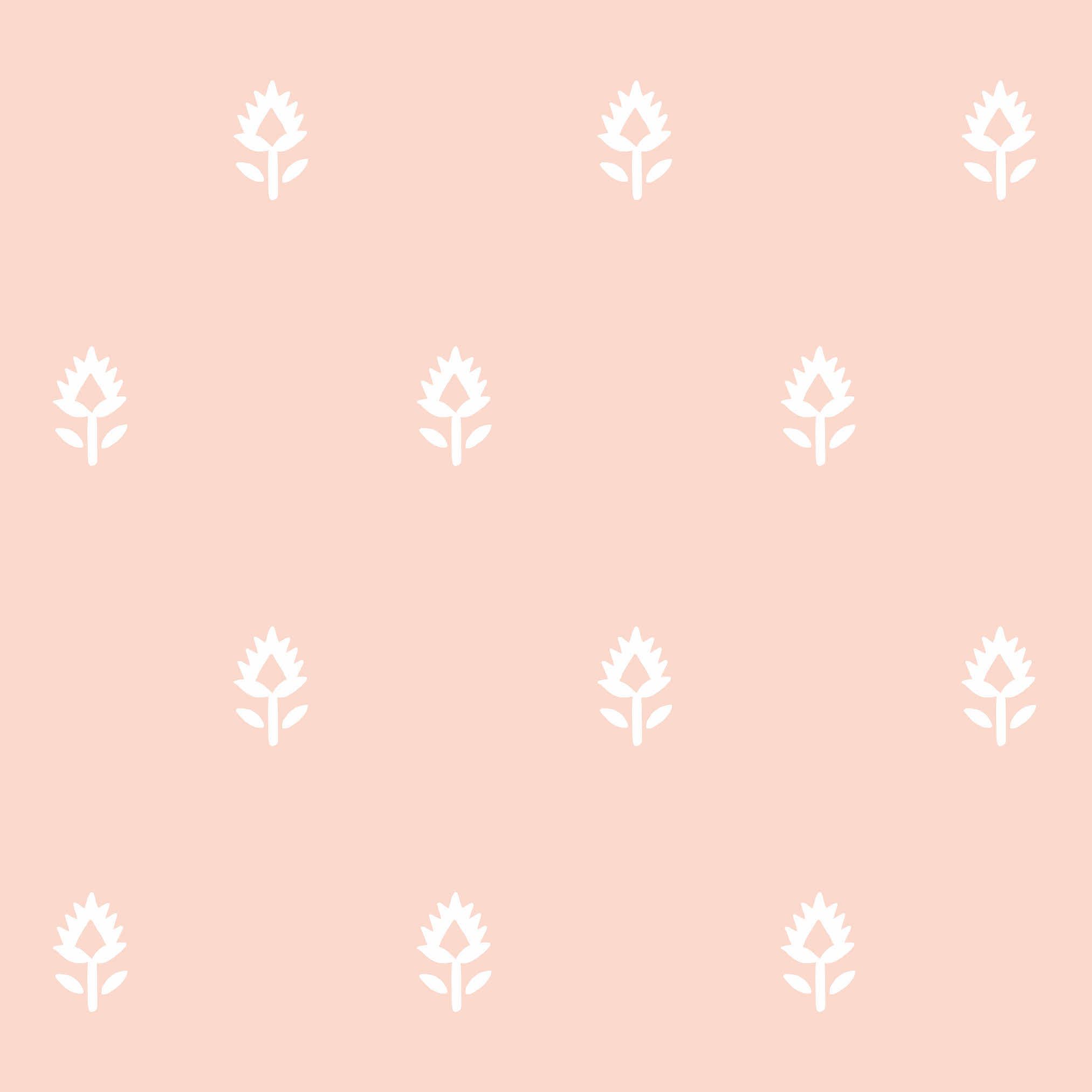 Block Print Wallpaper - Removable / Panel / Pink