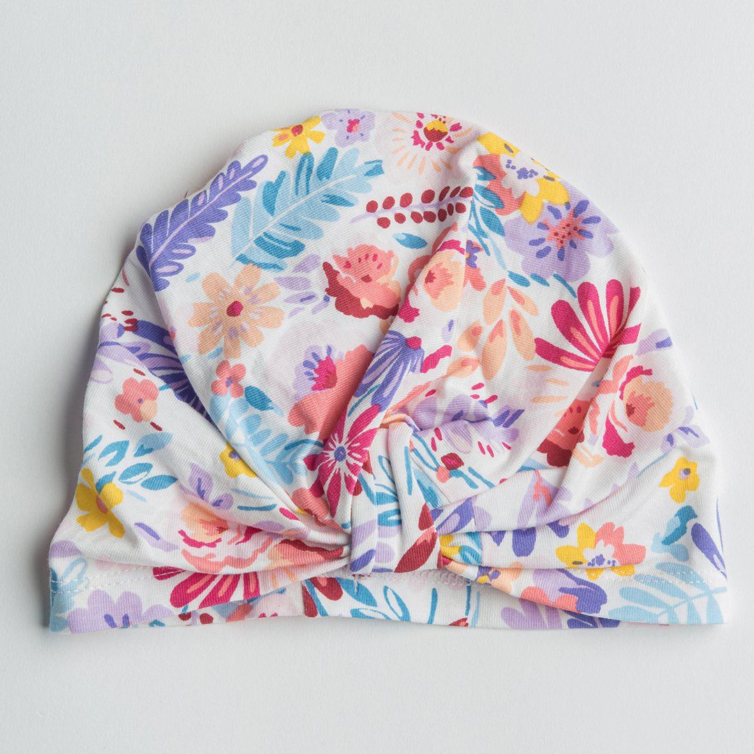 Light Field Floral Turban - 0-6m