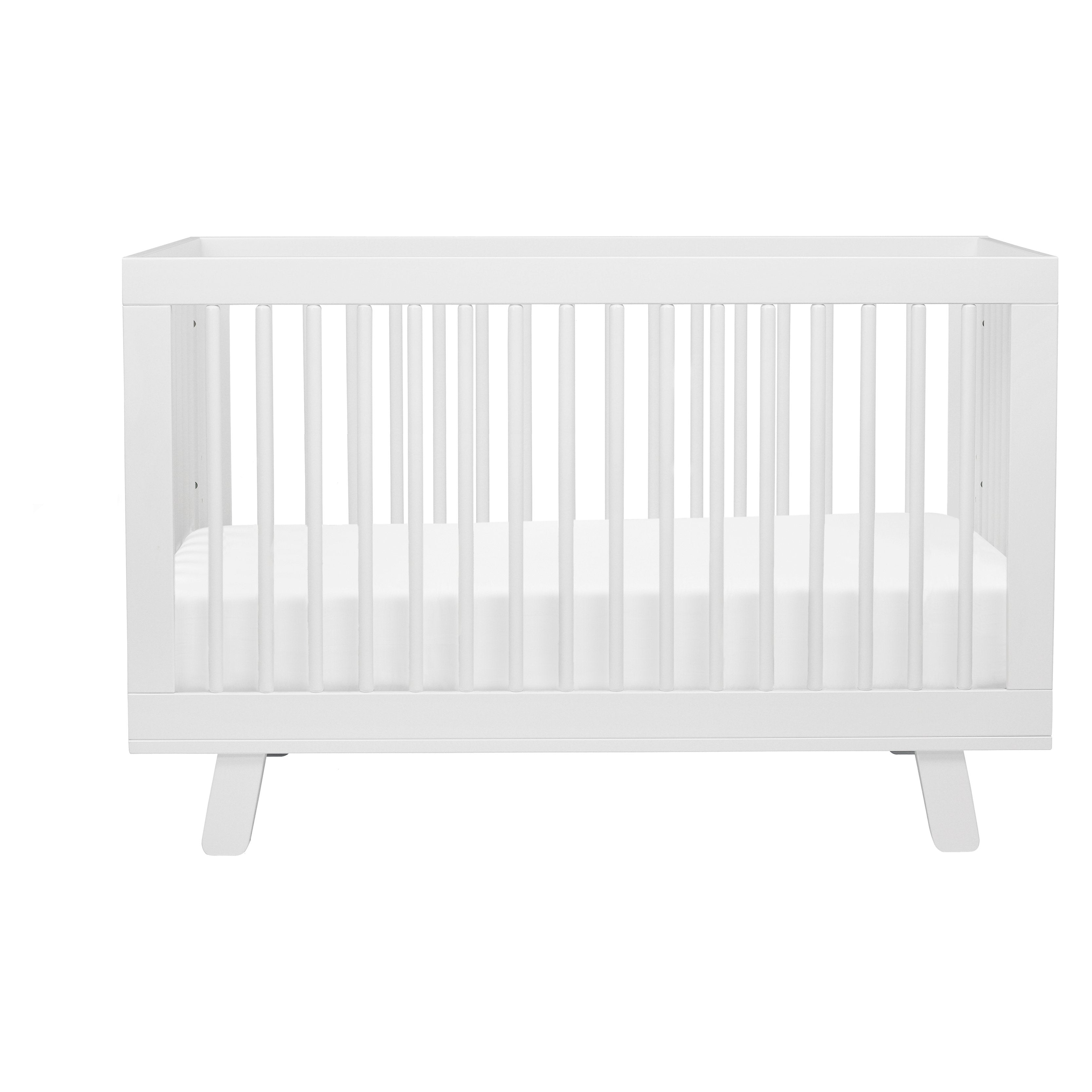 Hudson 3-in-1 Convertible Crib With Toddler Bed Conversion Kit - White