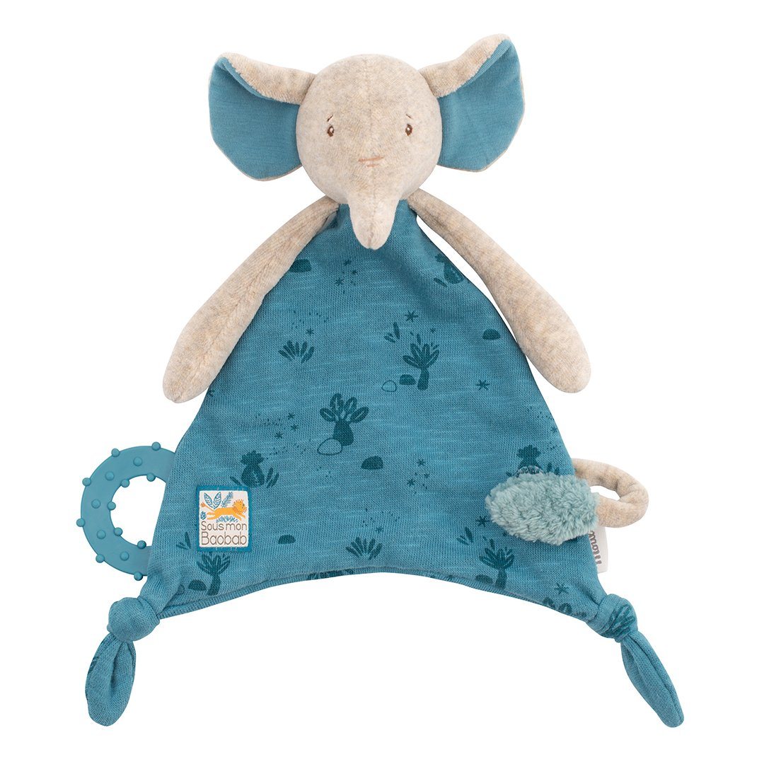 Elephant Lovey With Pacifier Holder