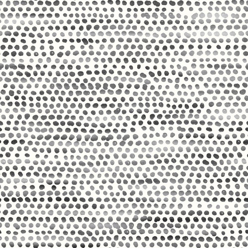 Moire Dots Wallpaper- Black + White - Sample