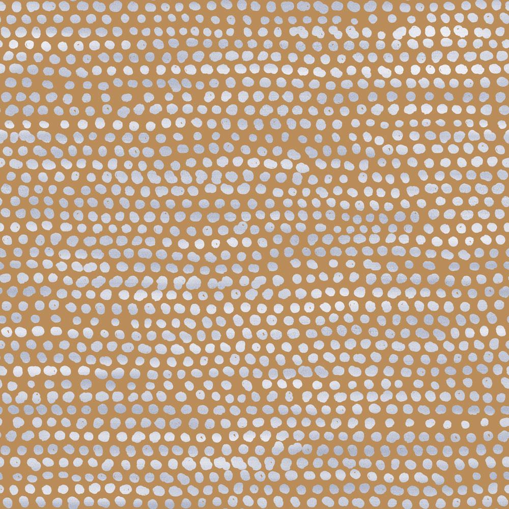 Moire Dots Wallpaper - Toasted Turmeric - Sample