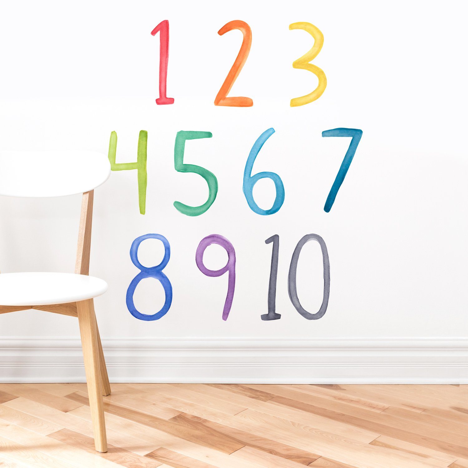 Rainbow Number Wall Decals