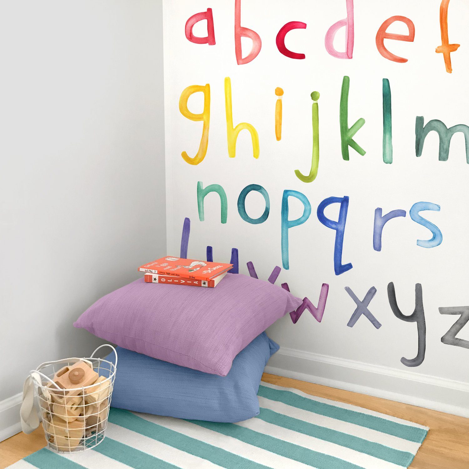 Lowercase Rainbow Letters Wall Decals