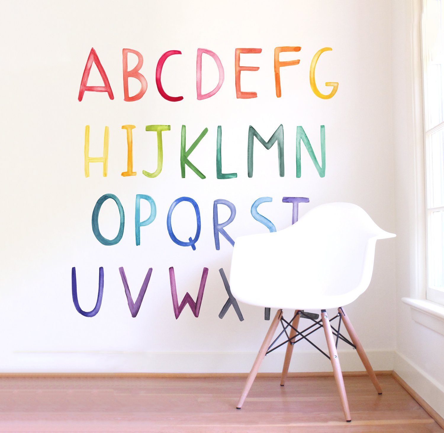 Uppercase Rainbow Letters Wall Decals