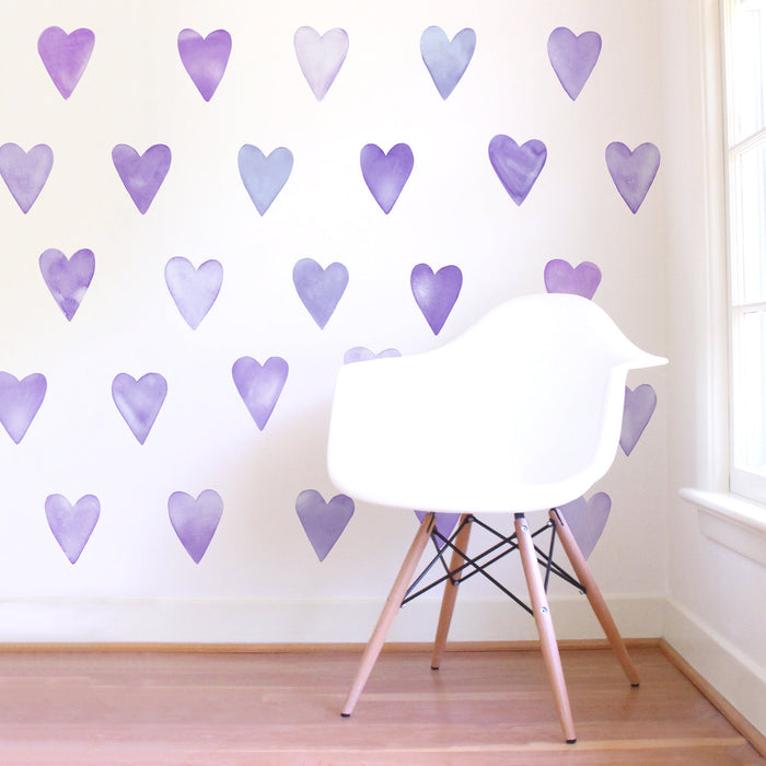 Hot Pink Heart Wall Decals & Stickers, Nursery Decals