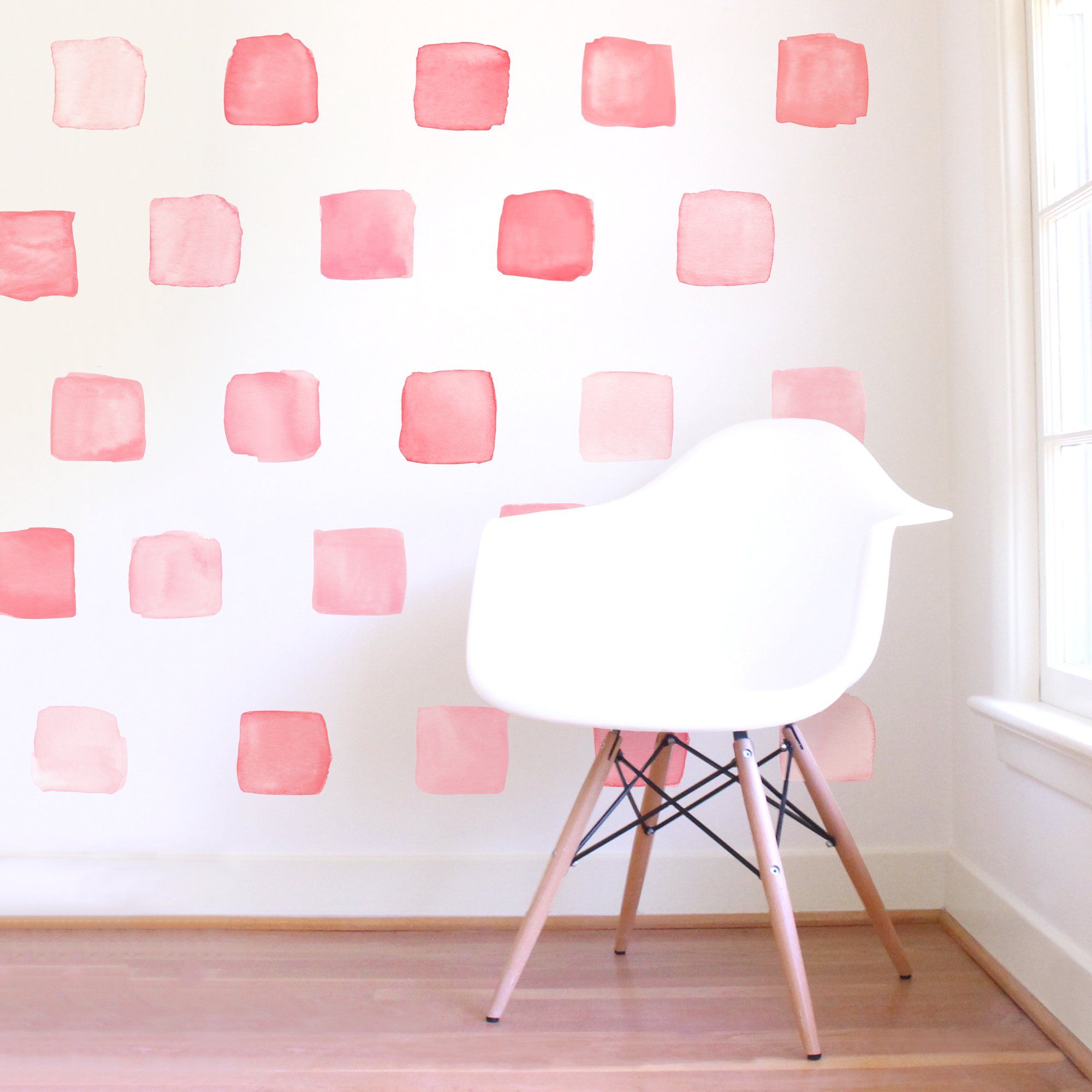 Large Watercolor Square Wall Decals