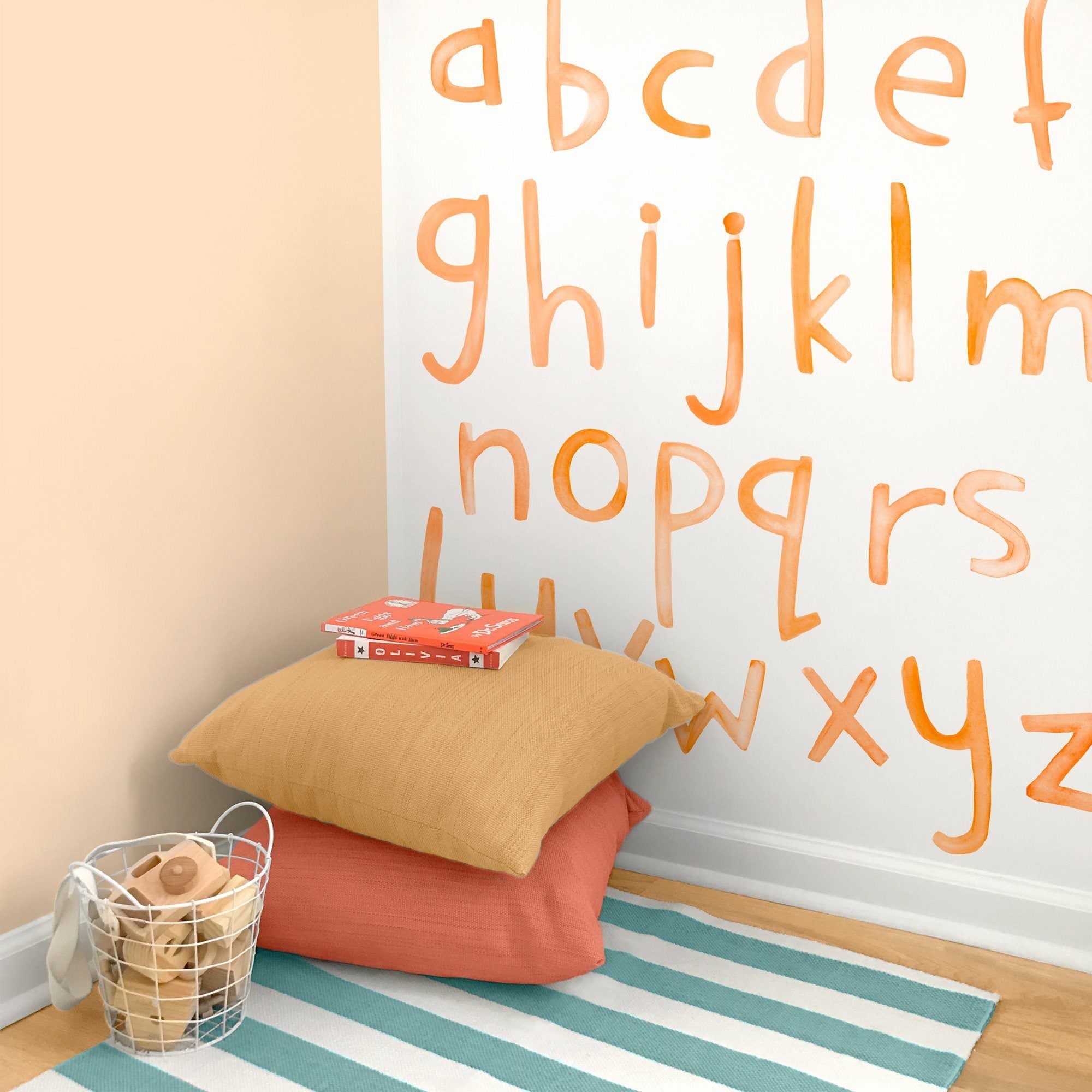 Lowercase Watercolor Letters Wall Decals - Multiple Colors