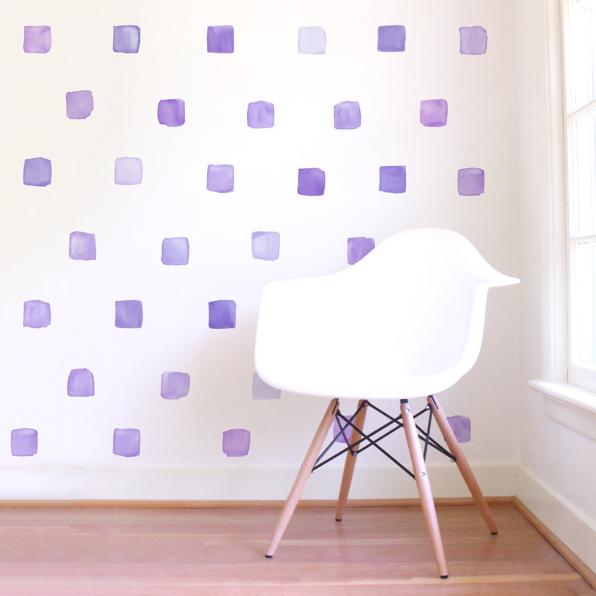 Small Watercolor Squares Wall Decals