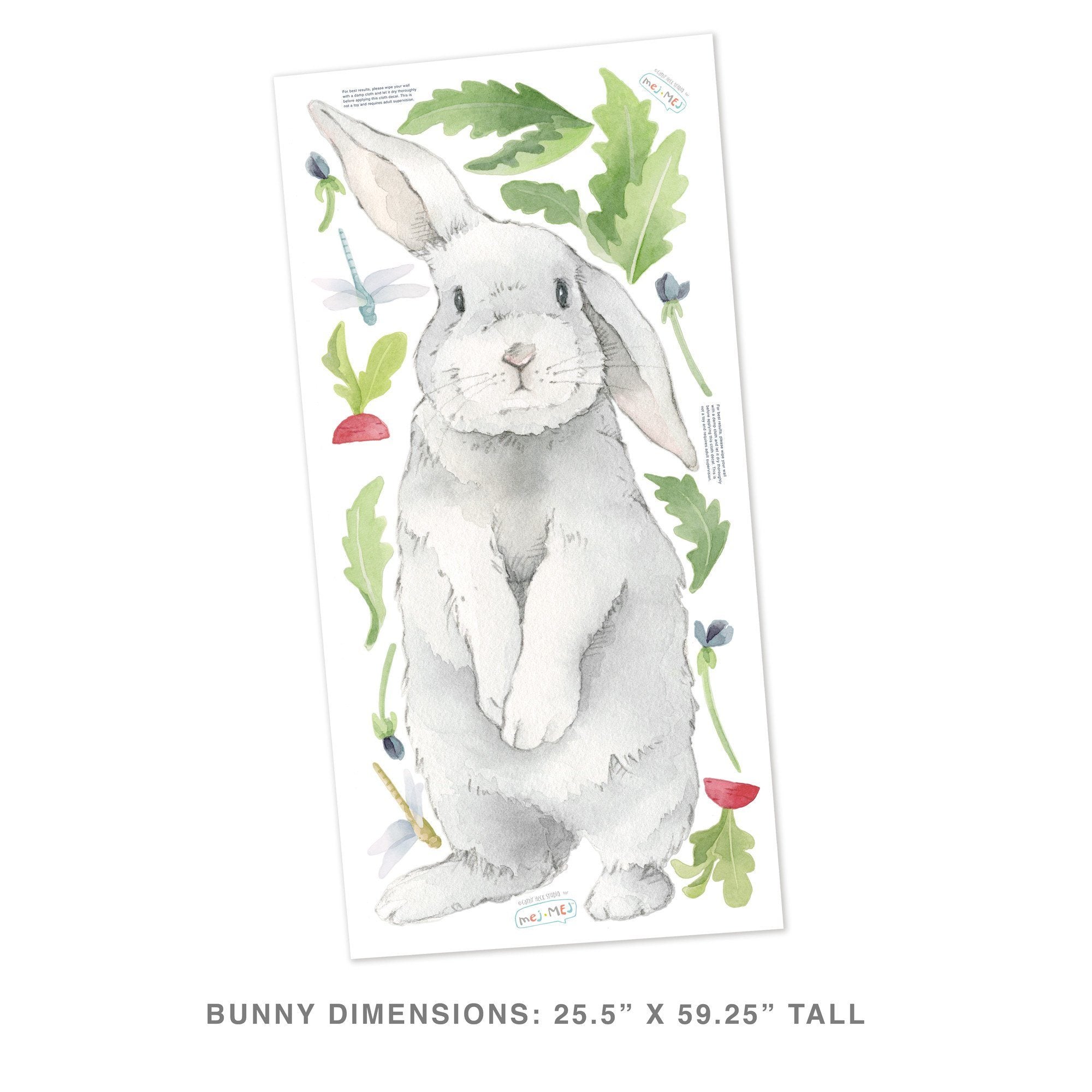 Big Bunny Wall Decal | Bunny Wall Art Stickers – Project Nursery