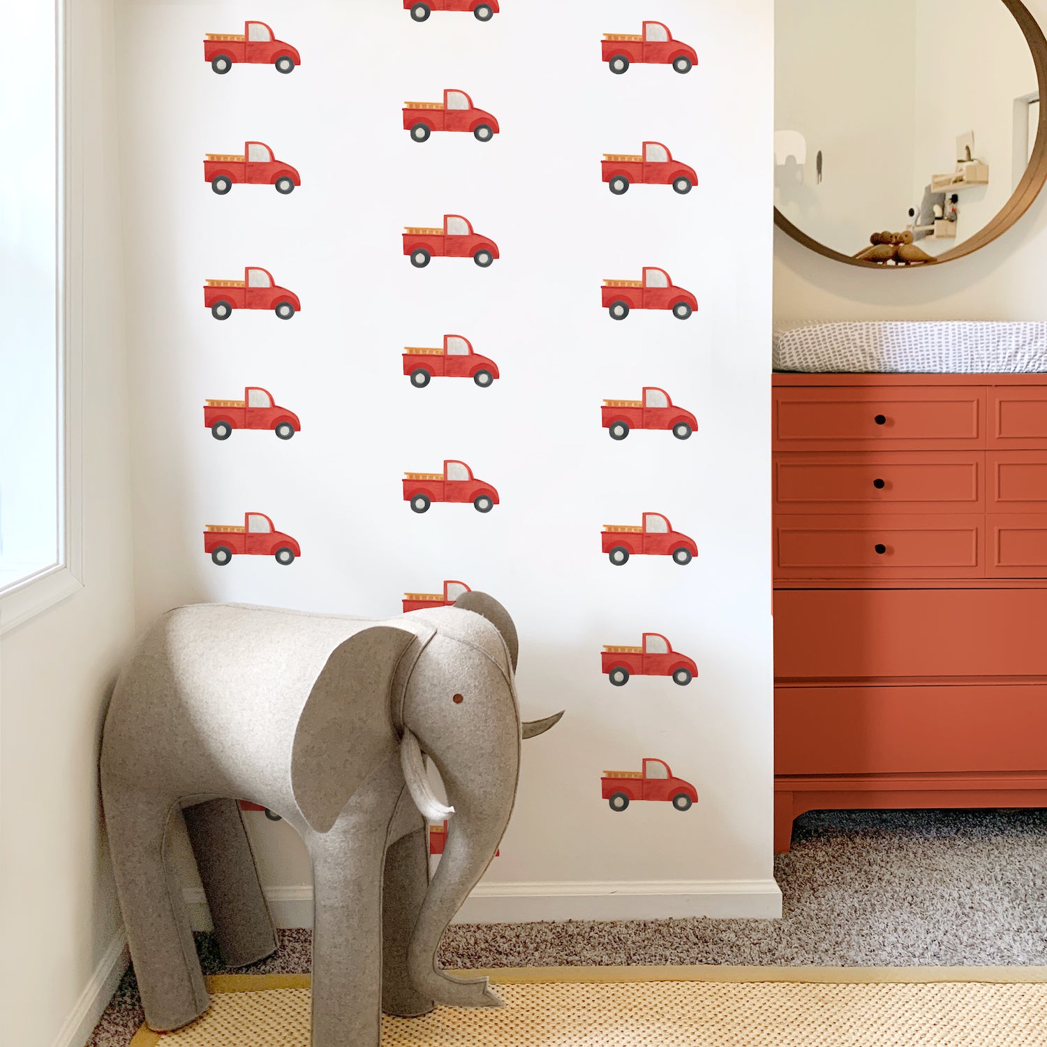 Image of Red Truck Toss Wall Decal Set