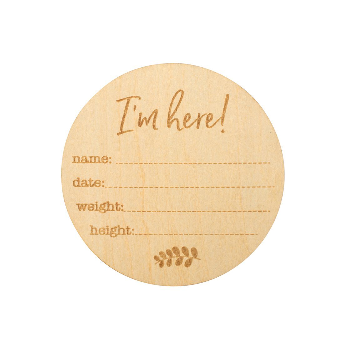 Birth Announcement Wooden Keepsake Disc