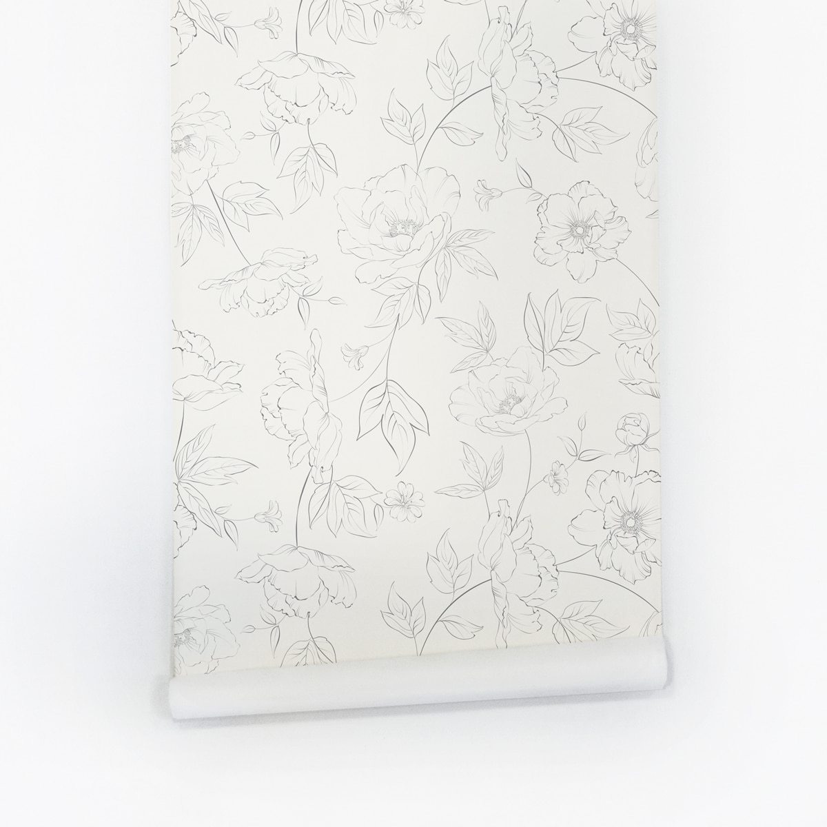 Subtle Floral Wallpaper - Self-adhesive / 19" H X 120" H