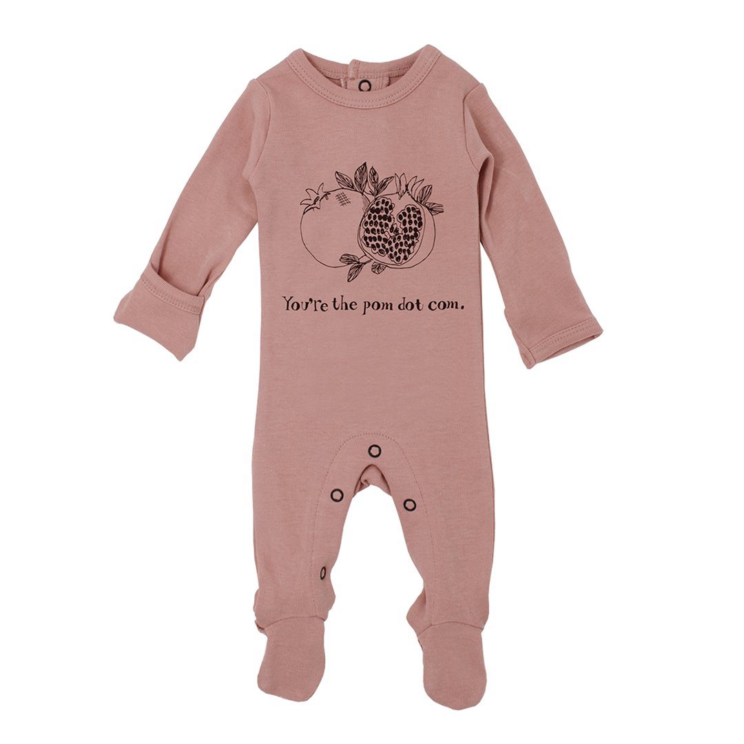 Pomegranate Organic Graphic Footie - 3-6m